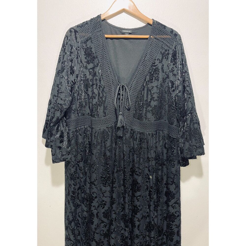 Torrid velvet burnout maxi dress babydoll lace grunge boho tazel comfy women 4XL - Picture 4 of 6